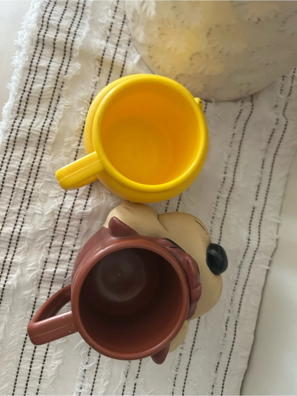 Vintage 1992 Looney Tunes Tweety Taz 3D Face Mugs Set of 2